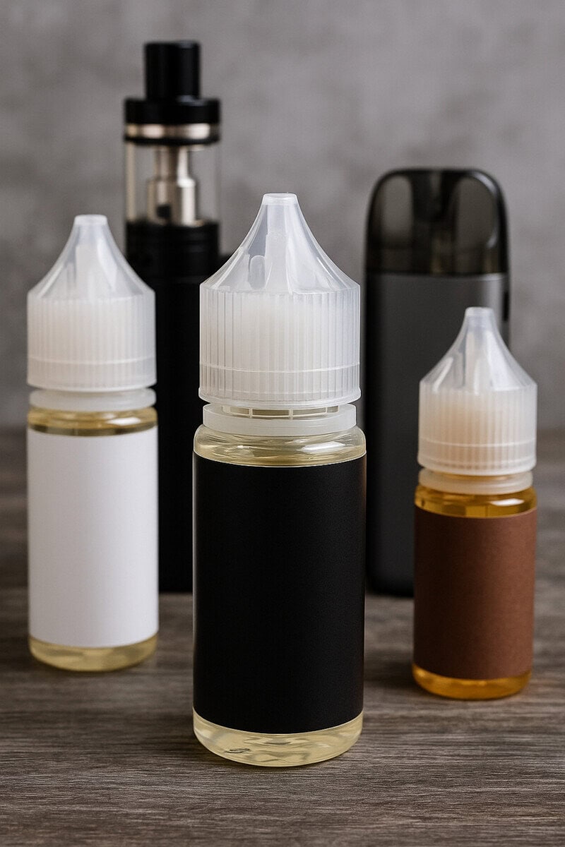 custom e-liquid bottles vape device branding