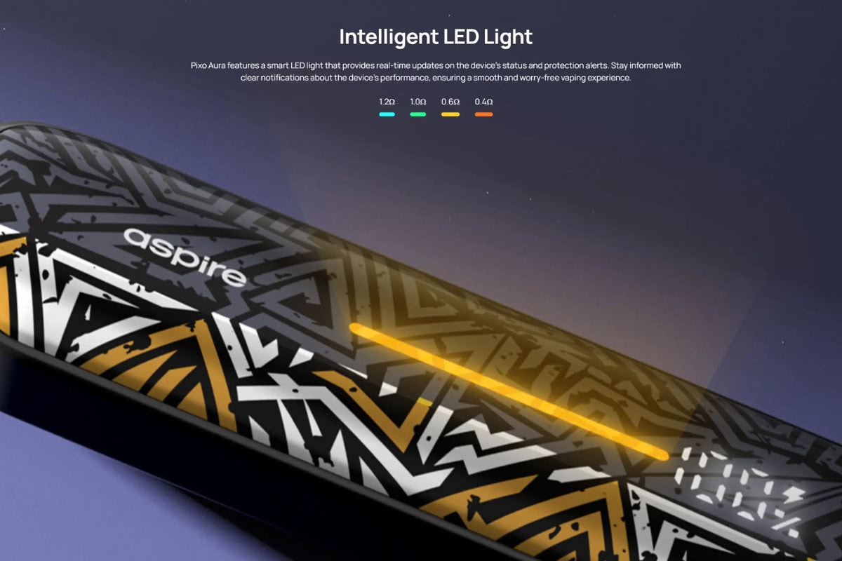 Aspire Pixo Aura Battery Warning Lights