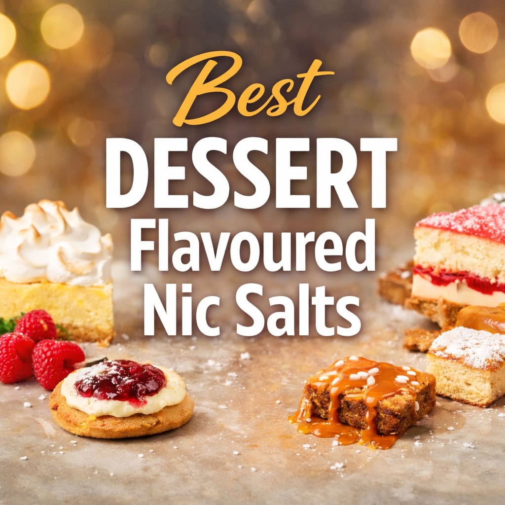 a featured image for the blog post reviewing the best dessert flavoured nic salts